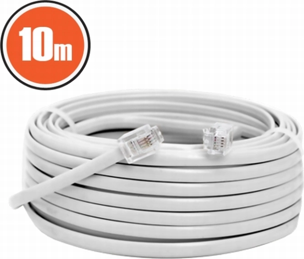 Cable telefónico 6P4C a 6P4C de 10 m blanco