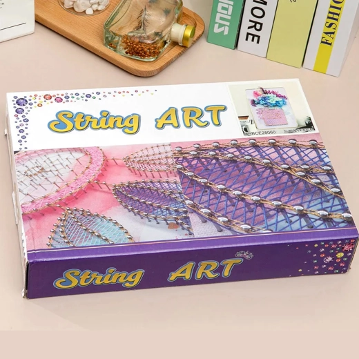 Set creativo de string art con LED, marco 21 × 30 cm – motivo delfín