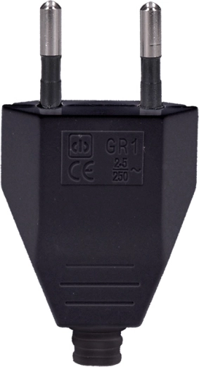 Solight enchufe plano euro tipo C recto IP20 negro - 1 pieza