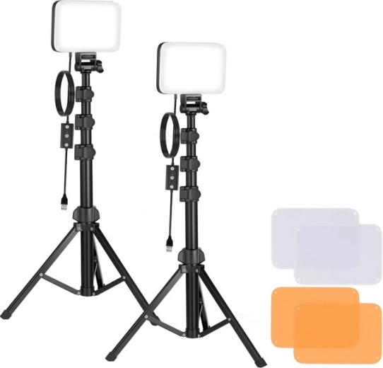 Neewer BP66 kit de estudio de dos luces LED con filtros y trípodes