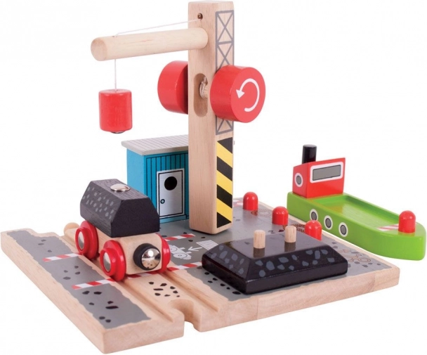 Bigjigs Rail Muelle de carbón con grúa