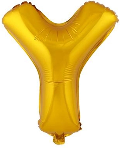 Globo de foil TORO letra Y 30 cm dorado