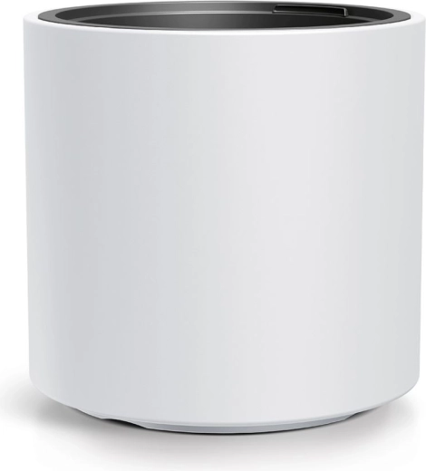 Macetero con inserto de 39 cm blanco – funda plástica moderna para interior y exterior
