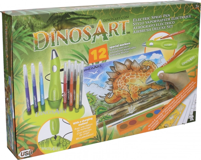 Set de colorear con aerógrafo DinosArt