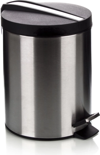Papelera con pedal SOLISTE New 12 l, redonda, acero inoxidable con cubeta de plástico