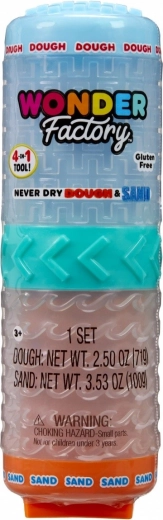 Set de modelado Wonder Factory Never Dry Dough & Sand azul y naranja