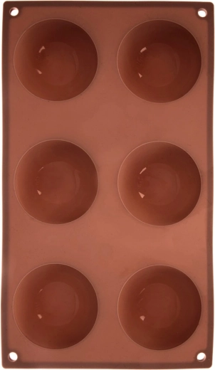 Molde de silicona para pastelitos y bombones – semiesfera 28 × 16,5 × 3 cm, marrón