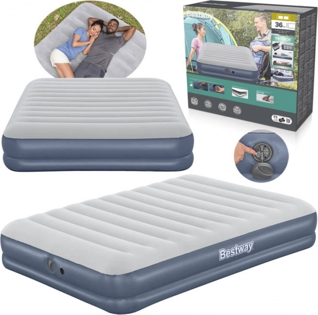 Colchón hinchable queen BESTWAY Tritech con bomba recargable 203 × 152 × 36 cm