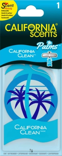 Ambientador de papel colgante para coche California Scents Palm California Clean