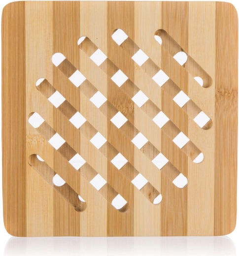 Salvamanteles de bambú de madera 18 × 18 cm BRILLANTE