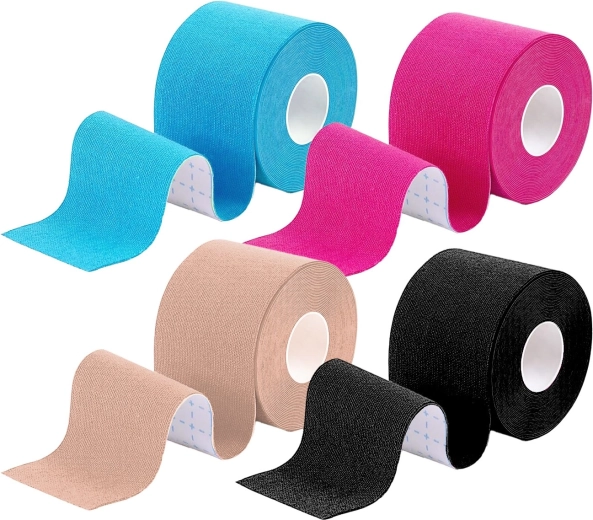 Juego de 4 cintas kinesiológicas 5 m × 5 cm