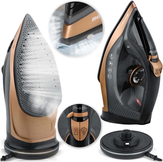 Plancha de vapor inalámbrica Berdsen 2600 W con suela cerámica