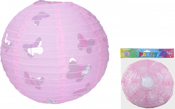 Farolillo en forma de bola de 30 cm con motivo de mariposa