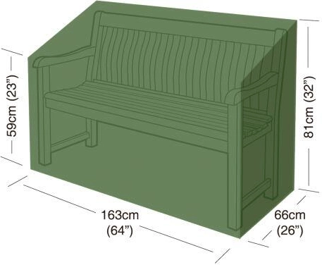 Lona protectora para banco de jardín 163 × 66 × 81 cm, PE 90 g/m²