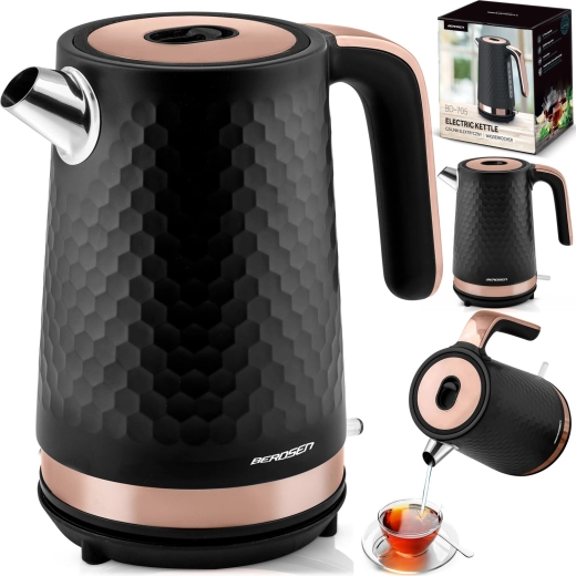 Hervidor eléctrico 1,7 l Berdsen negro‑cobre