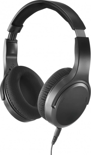 Auriculares con cable de diadema para TV con cable largo, negro