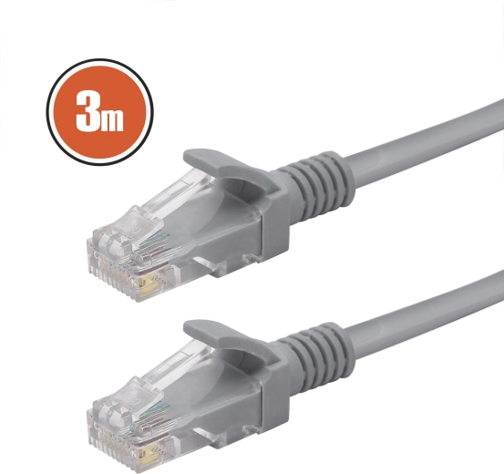 Cable de conexión de red UTP Cat5e de 3 m, gris