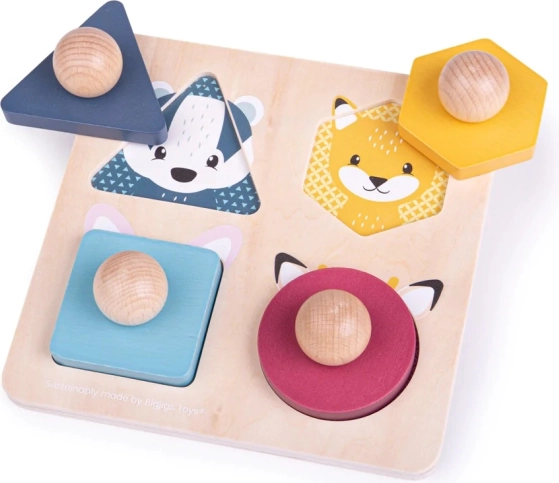 Bigjigs Toys puzle de madera con forma de animales con asas