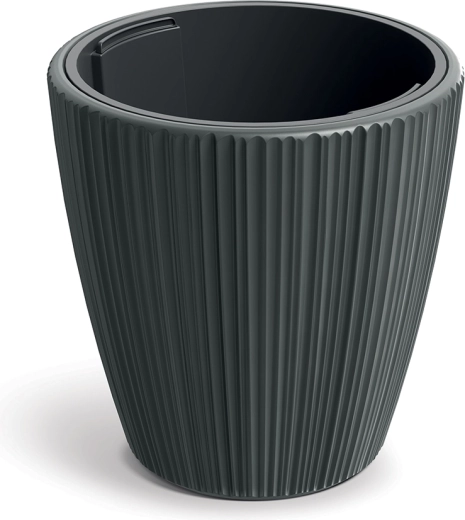 Macetero ORO 47 cm gris oscuro con inserto extraíble