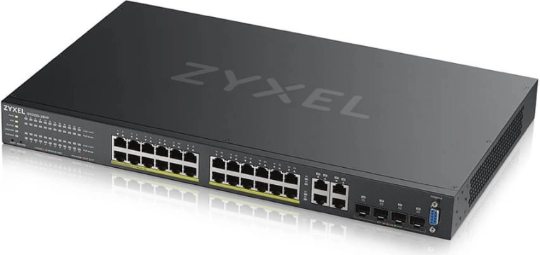 Zyxel GS2220-28HP switch Gigabit L2 PoE de 24 puertos con enlace ascendente y licencia anual Nebula Pro Pack