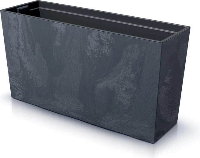 Jardinera URBI CASE efecto hormigón M con inserto 77 cm antracita