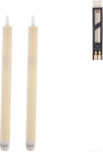 Juego de dos velas LED beige de 25 cm