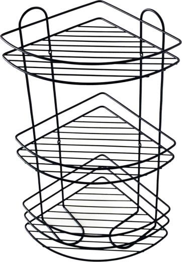 Estantería de baño esquinera Toro de alambre de 3 niveles 58 × 31 cm negra