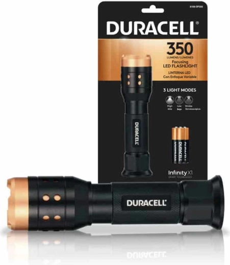 Linterna de enfoque de aluminio Duracell 350 lm, 3× AAA