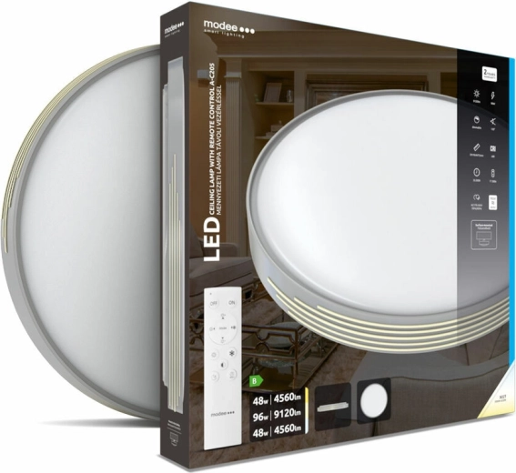 Lámpara de techo LED Modee Smart Lighting A‑C205, 2×48 W, regulable, con mando a distancia