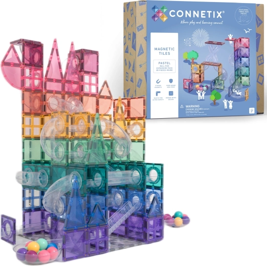 Set de expansión pastel de pista de canicas CONNETIX, construcción magnética, 80 piezas