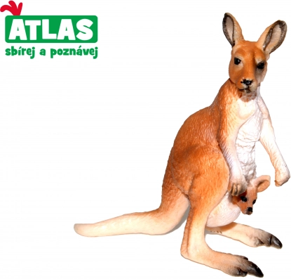 Figura de canguro con cría 9 cm