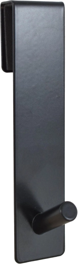 Perchero negro de acero inoxidable para puerta 6 × 20 cm
