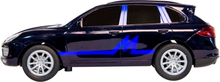 Coche rápido teledirigido con ventanas oscuras y gráficos azules - 1 unidad