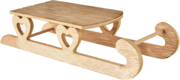 Trineos decorativos de madera beige 25 × 9 × 6 cm