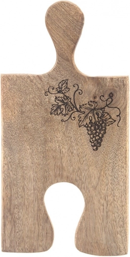 Tabla de servir y cortar de madera de mango 29,5 × 15 cm en forma de puzzle