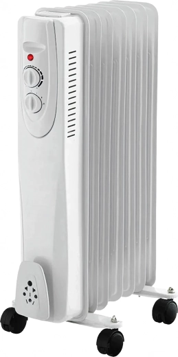 Radiador eléctrico de aceite 1500 W con termostato, 7 aletas