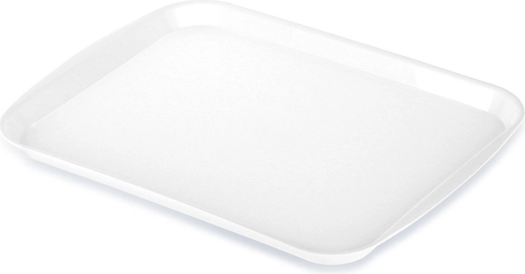 Bandeja de servir de plástico blanca 35,5 × 27 cm