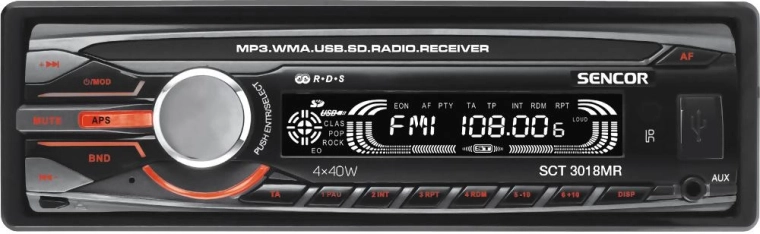 Autorradio Sencor con USB, SD y RDS