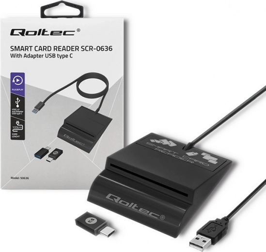 Lector inteligente de tarjetas con chip Qoltec