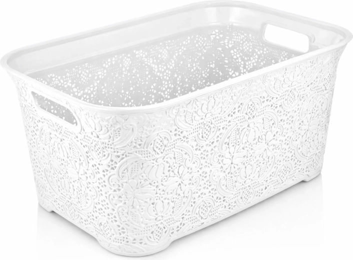 cesto de plástico para ropa limpia 35 l blanco
