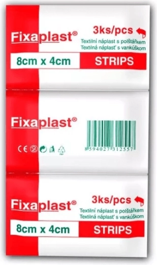 Fixaplast Strip apósito textil 8 × 4 cm, 3 uds