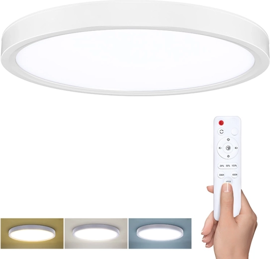 Solight luminaria LED de techo y pared Estela blanca con mando a distancia 30 cm