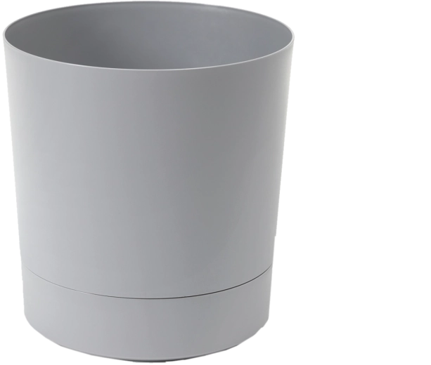 Maceta con plato AURA 32,5 cm gris