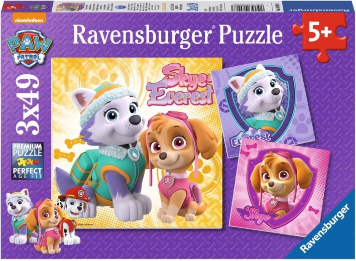 Puzzle Ravensburger Patrulla Canina – Skye y Everest 3×49 piezas