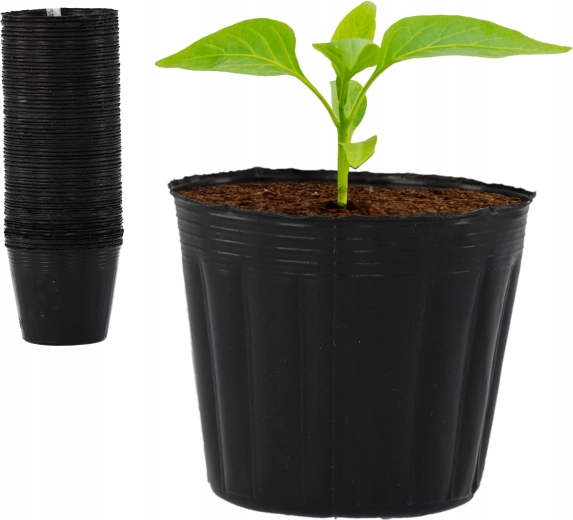Juego de 100 macetas para pre-cultivo de plantones 7,5 × 6,7 cm