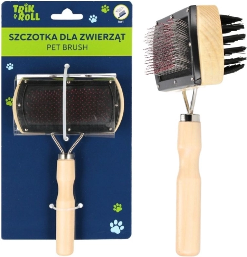 Cepillo natural de doble cara para mascotas