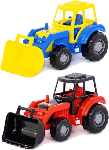 Tractor de plástico con pala frontal para niños