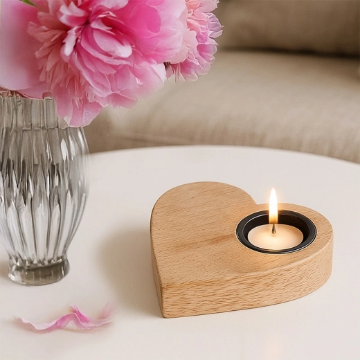 Forma romántica de corazón para una atmósfera acogedora
