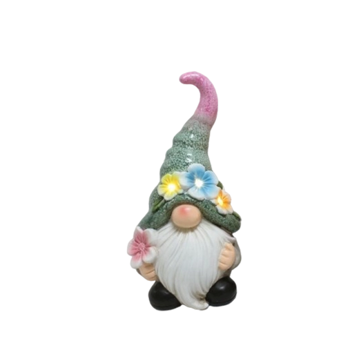 Gnomo de jardín con iluminación LED – niño o niña
