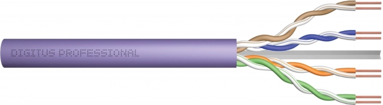 Cable de instalación teleinformático DIGITUS Cat. 6 U/UTP 100 m Violeta